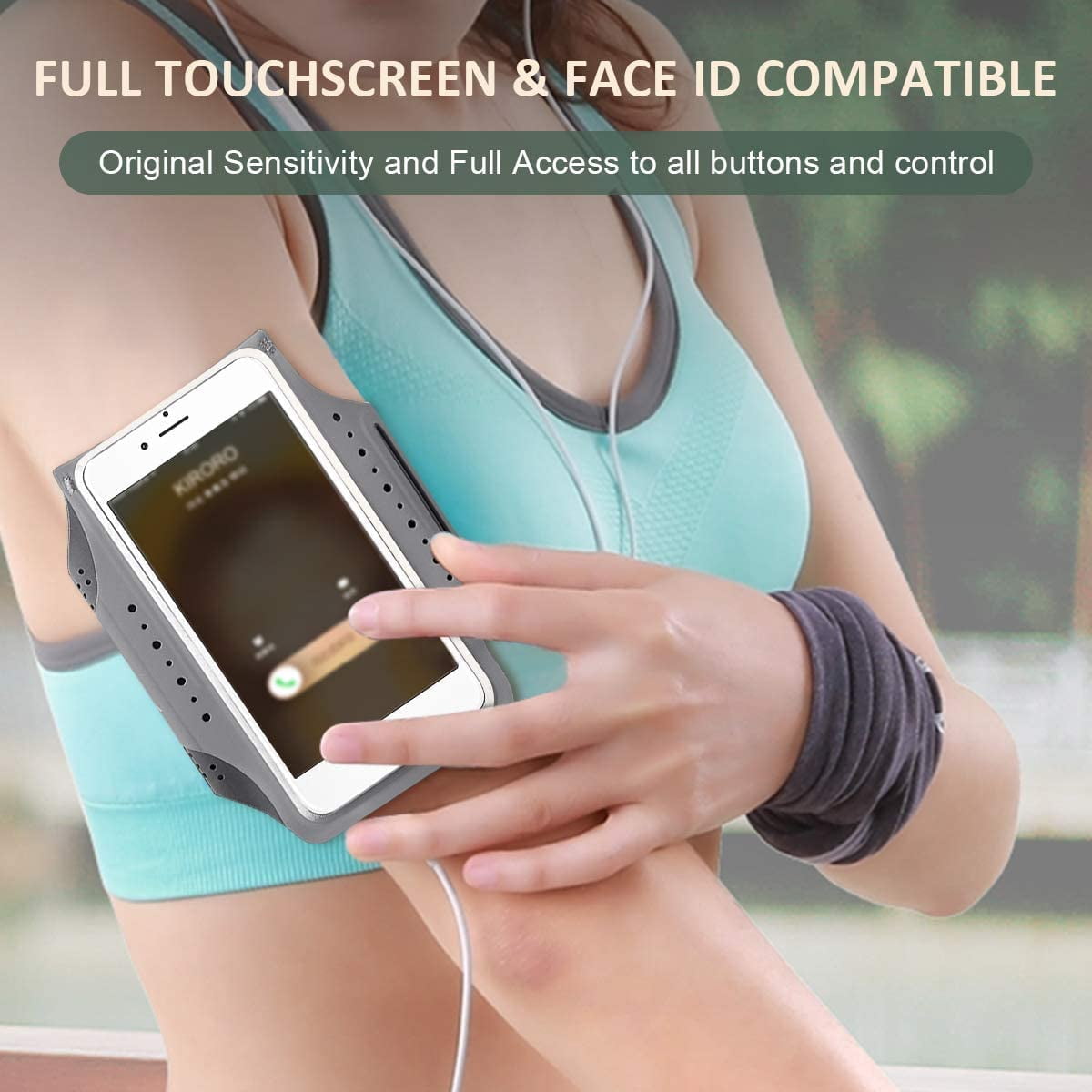 MATEPROX Sweatproof Cell Phone Armband, Running Phone Holder for iPhone 16 15 14 13 Pro XR SE S22 S24, Black