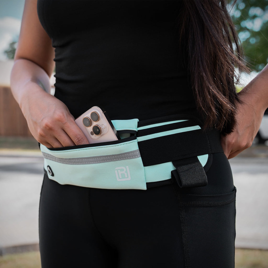 RunUnited Waist Pack for Running, Hiking & Gym - Waterproof Running Accessory w/ Phone Holder & Reflective Stripe, Color: Yellow