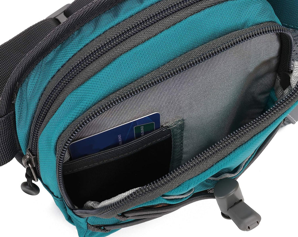 YUOTO Waist Pack Hydration Running Belt with Water Bottle Holder, Blue, 2 Pack