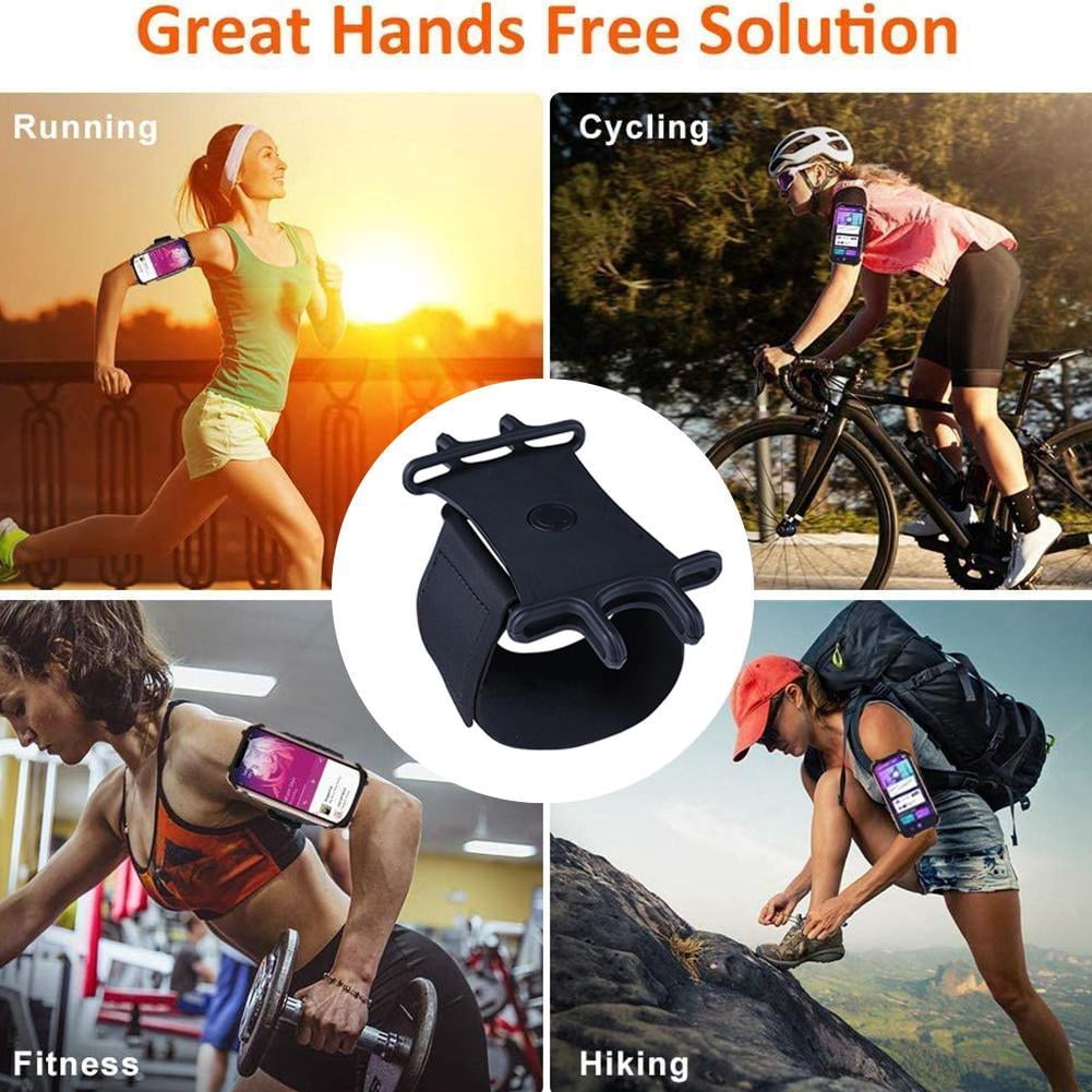360 Degree Rotatable Wristband Cell Phone Running Holder, Forearm Band Wristband Thumb Wrist Belt Sport Jogging Gym Armband, Adjustable Cycling Wristband Pouch Bag, for 4-6.5 Inch Phone