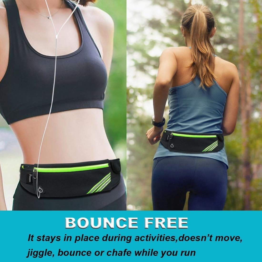 Slim running belt waist bag mobile phone holder money belt female and male | hiking cycling exercise travel waist bag, reflective runner with jogging bag, sports equipment accessories