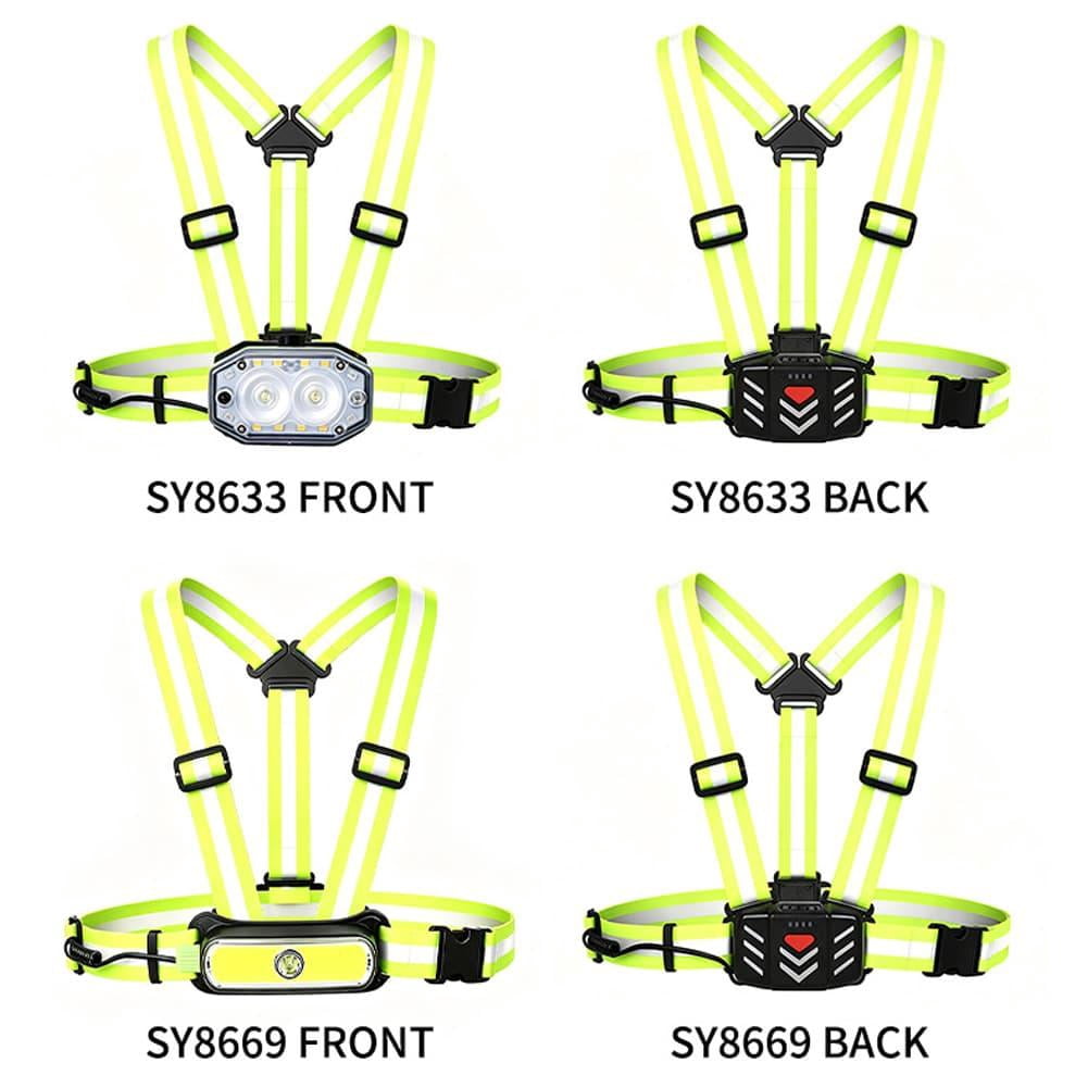 Running Lights for Runners Reflective Vest Night Running Gear LED Safety Lights for Outdoor Jogging Cycling Hiking