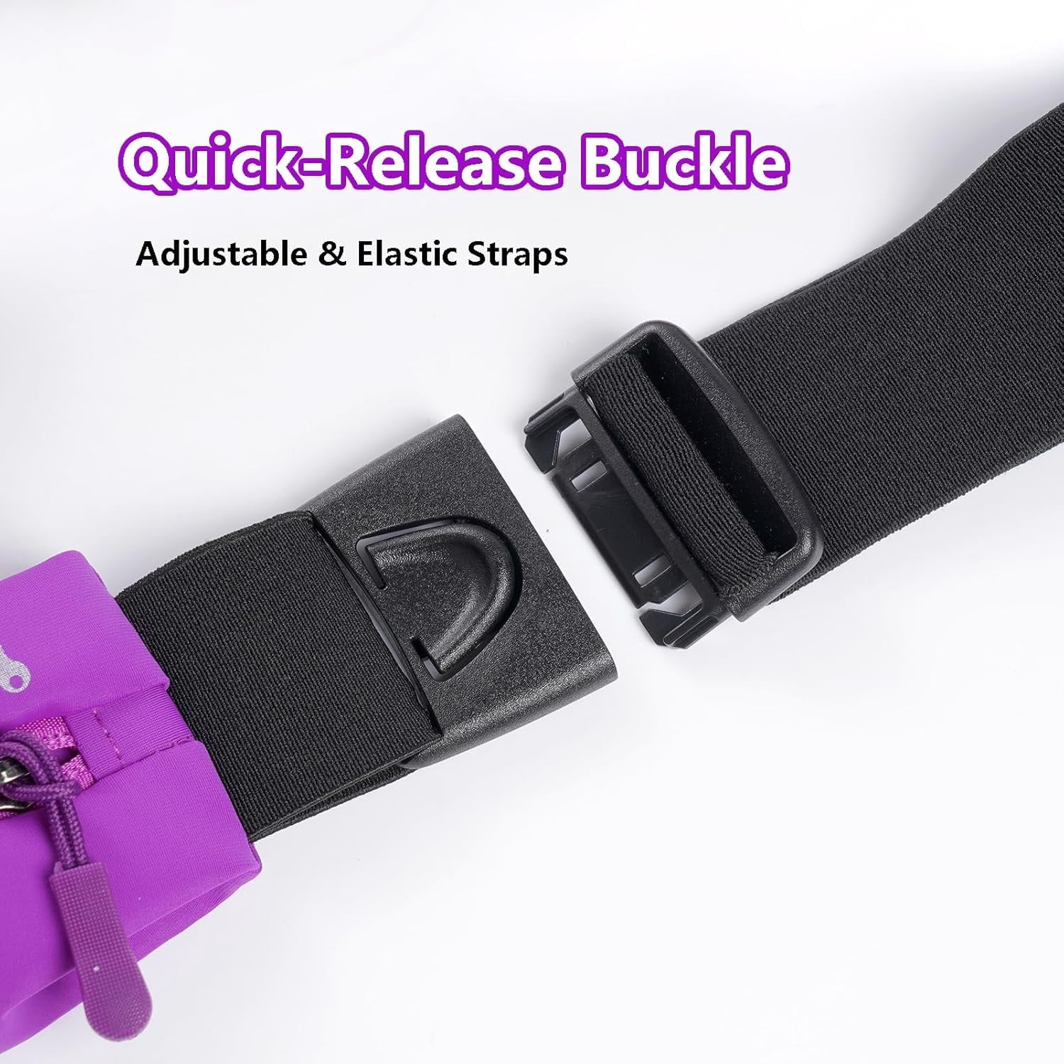Slim Running Belt for Women Men Water Resiatant Runners Fanny Pack Adjustable Waist Pouch Reflective Phone holder Running Gear Accessories for Sport (Purple)