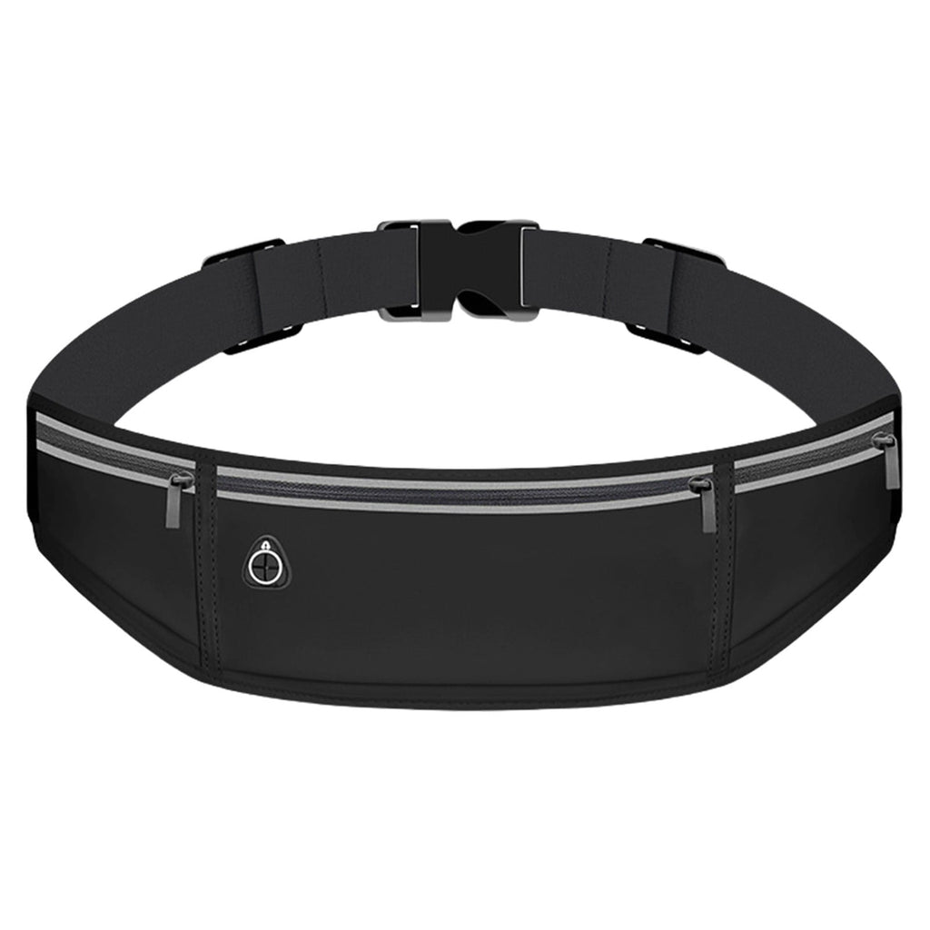Harlier Slim Running Belt for Women Men-Runners, Phone Holder Fanny Pack, Adjustable Bounce Free Waist Pouch bag for Workout, Money Belt, Run Gear Accessories - Black
