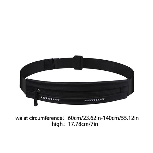 DAMAI Slim Running Belt Fanny Pack, Exercise Waist Pack for Women and Men, Runners Fanny Pack Phone Holder, Waist Belt for Workout Jogging Hiking Cycling, Money Belt Running Gear Accessories (Black)