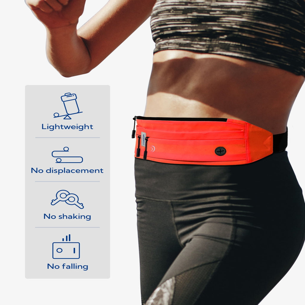 WATERFLY Unisex Adjustable Non-Slip Jogging Exercise Fitness Nylon Running Waist Belt,Black