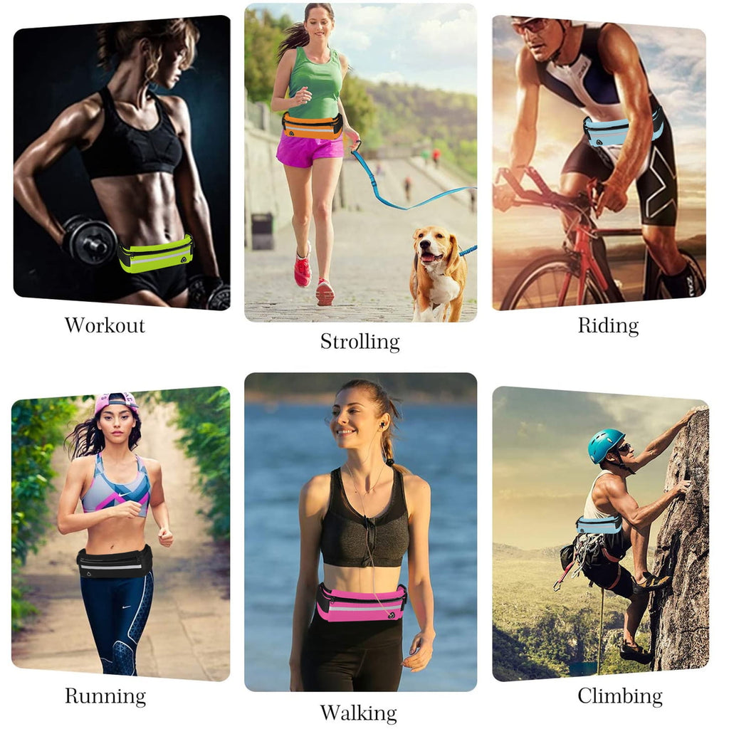 Waistband Running Belt for Phone Holder, Runner Pocket Pouch for Women Men Wallking Fitness Jogging Workout Gym Sports Travel Exercise Orange