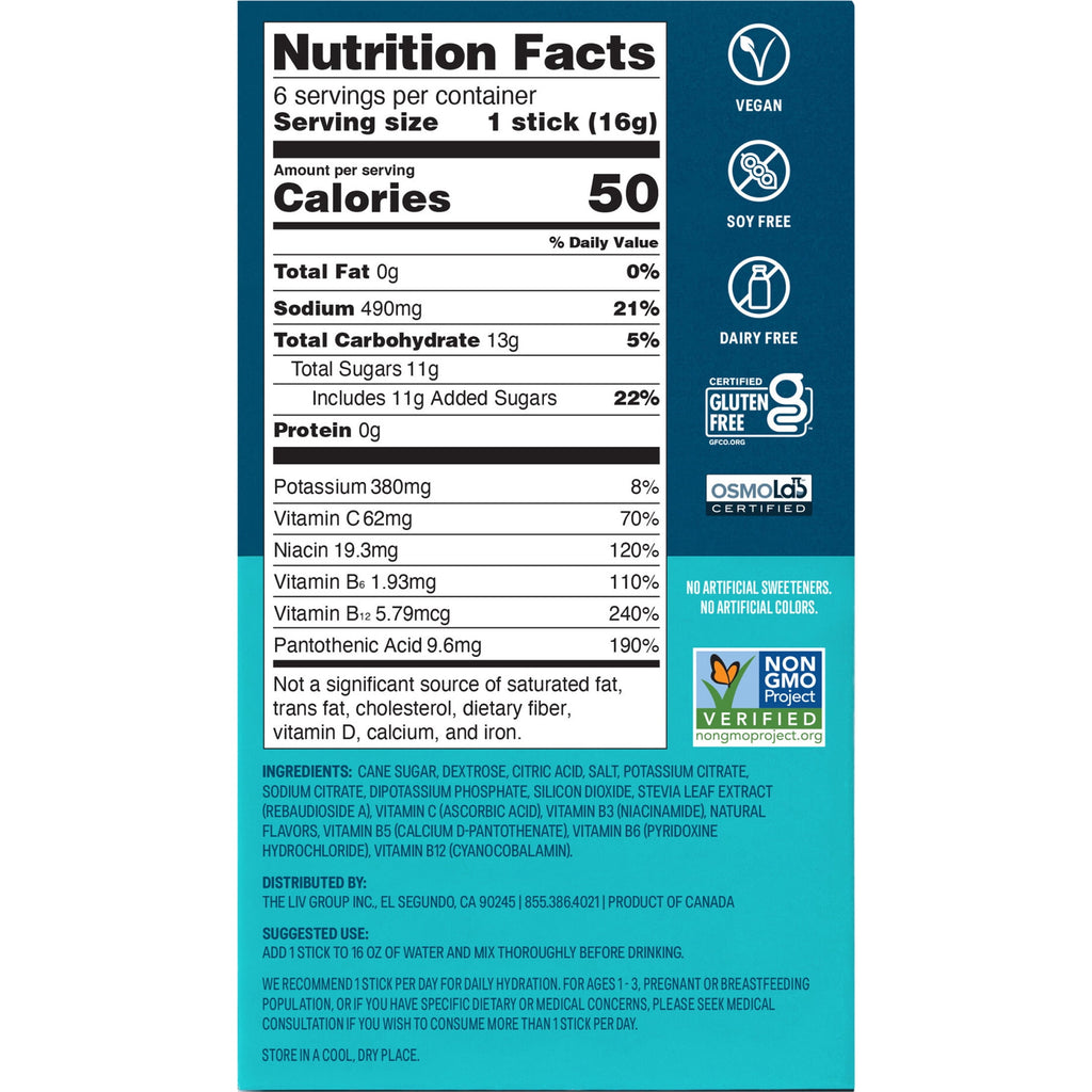 Liquid I.V.® Lemon Lime Hydration Multiplier® Powdered Electrolyte Drink Mix, 6 Count Packets
