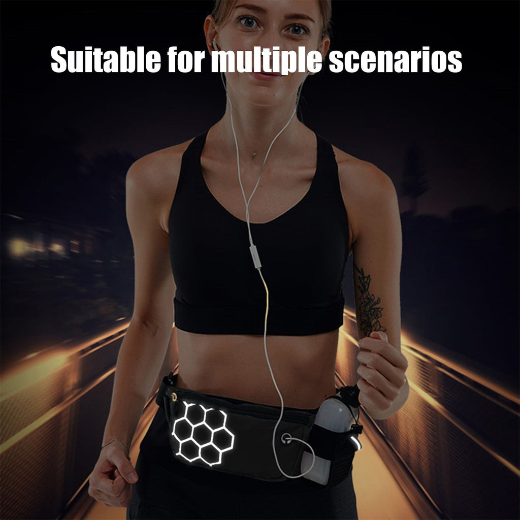 Running Belt for Women & Men with Water Bottle Holder,Waterproof Running Waist Packs,Multi Functional Running Gear Accessories,Suitable for Marathons and Outdoor Running(Black)