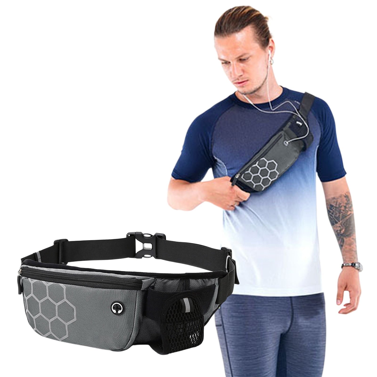 Running Add-Ons Water Bottle Waist Pack, Waterproof Close-fitting Lasting Stay Long Wear Gear, Unisex Running Belt for Phone Keys Outdoor Sports
