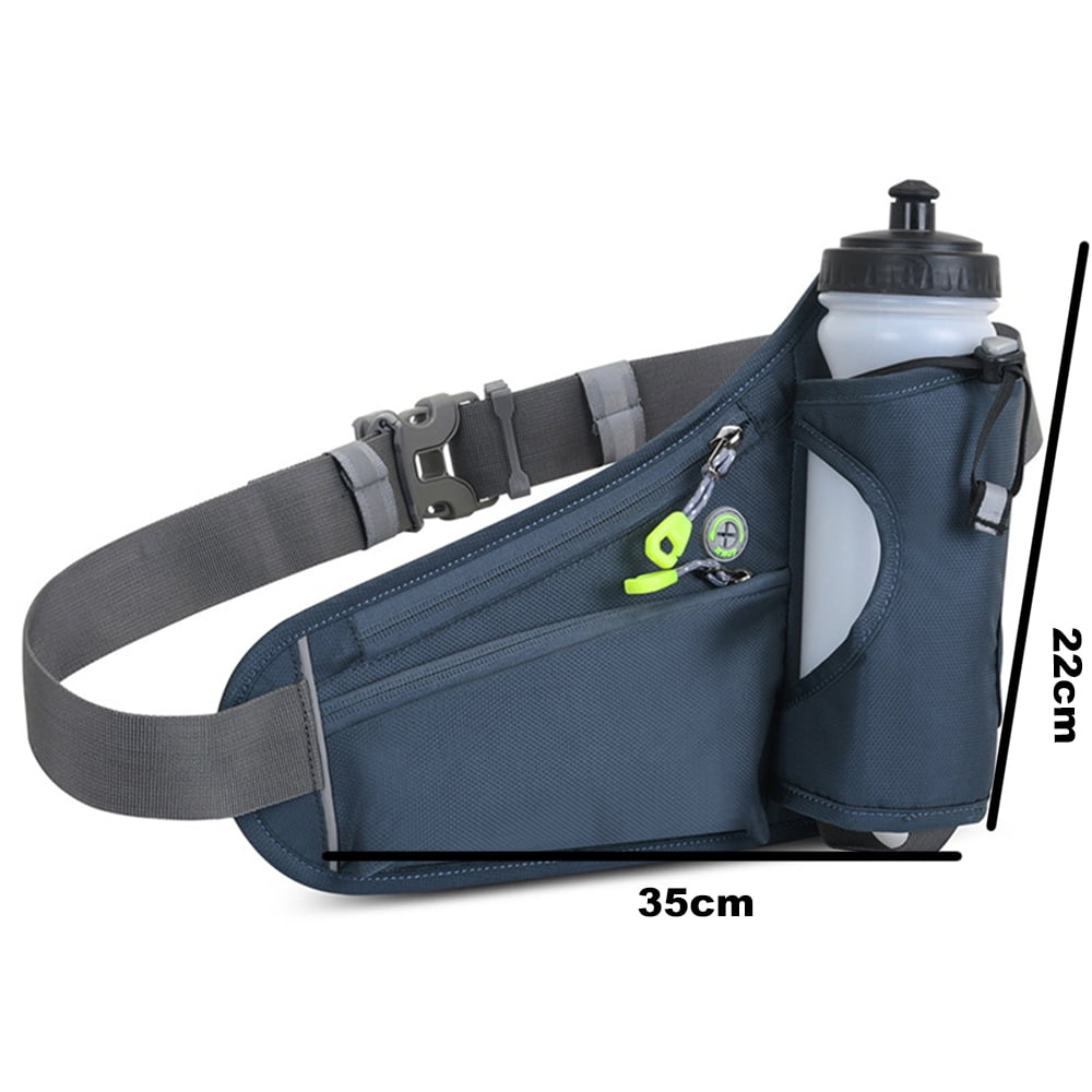 Pomoko No Bounce Hydration Running Belt with Water Bottle Holder, Dark Grey