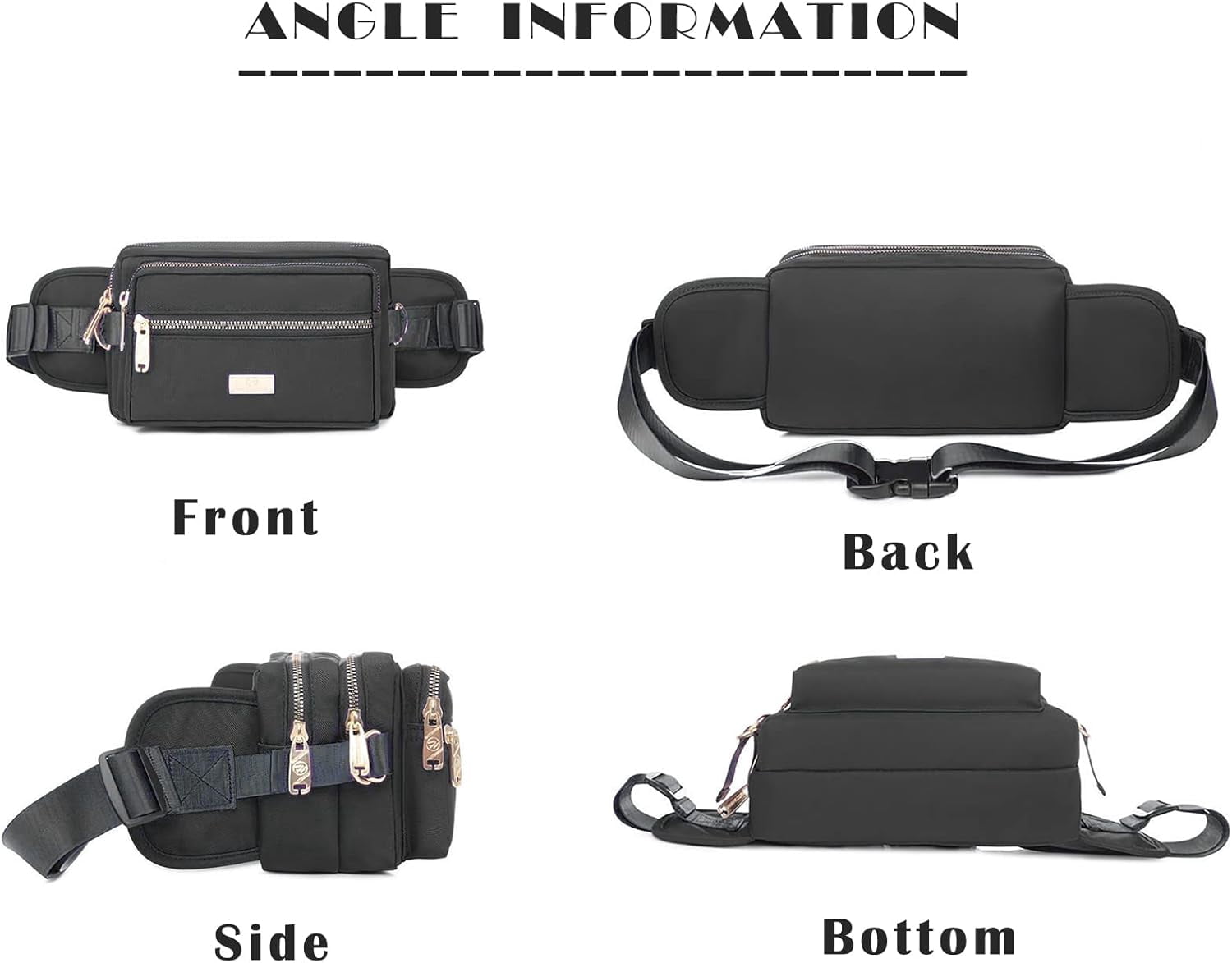 Extra Large Fashion Fanny Pack for Men Women, Waist Bag for Waterproof Hiking Running Biking Gym Outdoor Sports Travel Belt Bag