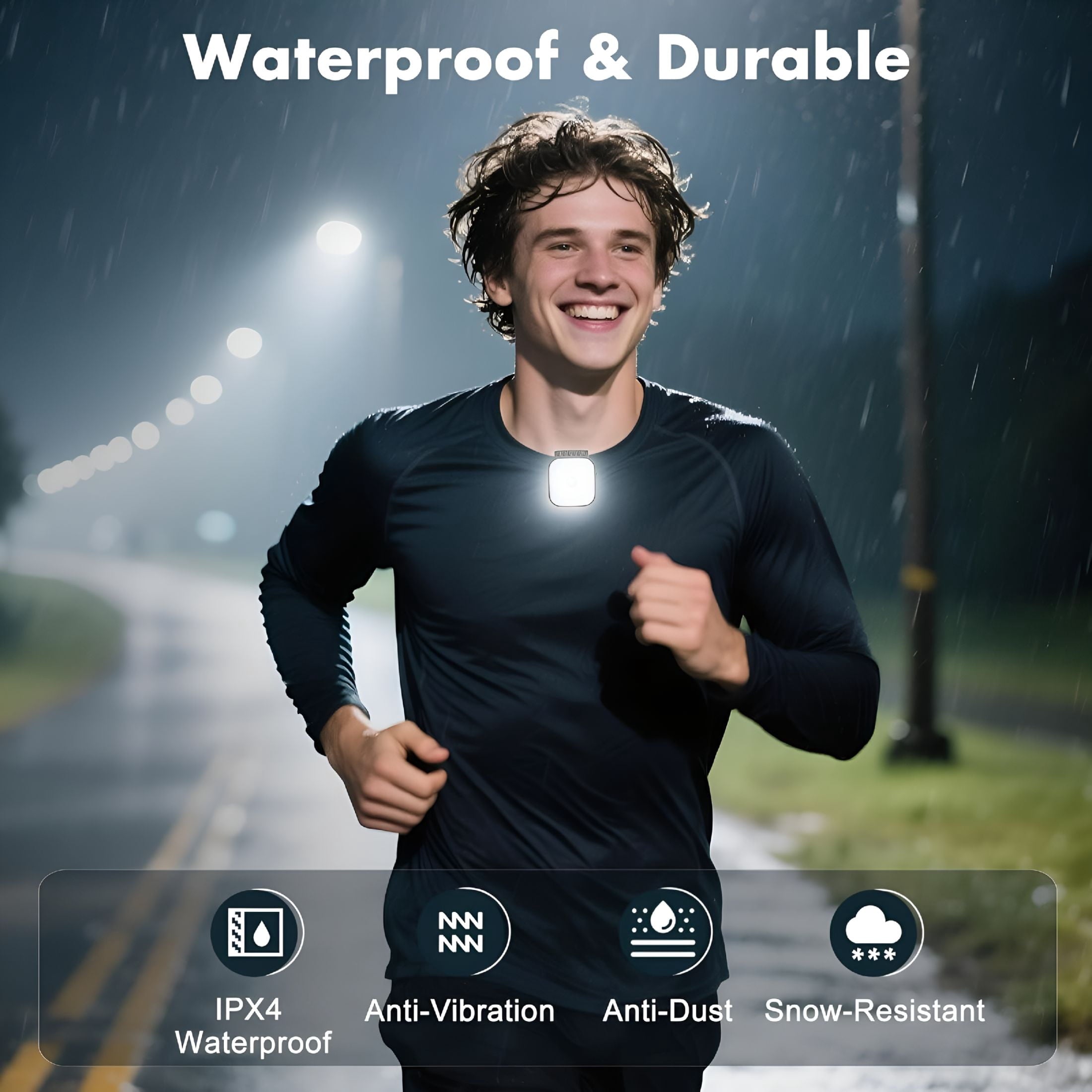 HIBIBUD 2 Pack Running Lights for Runners Rechargeable Clip on Flashlight,Running Accessories for Men,Walking Light for Night Walking,4 Modes Safety Dog Light,Jogging Biking Hiking Camping