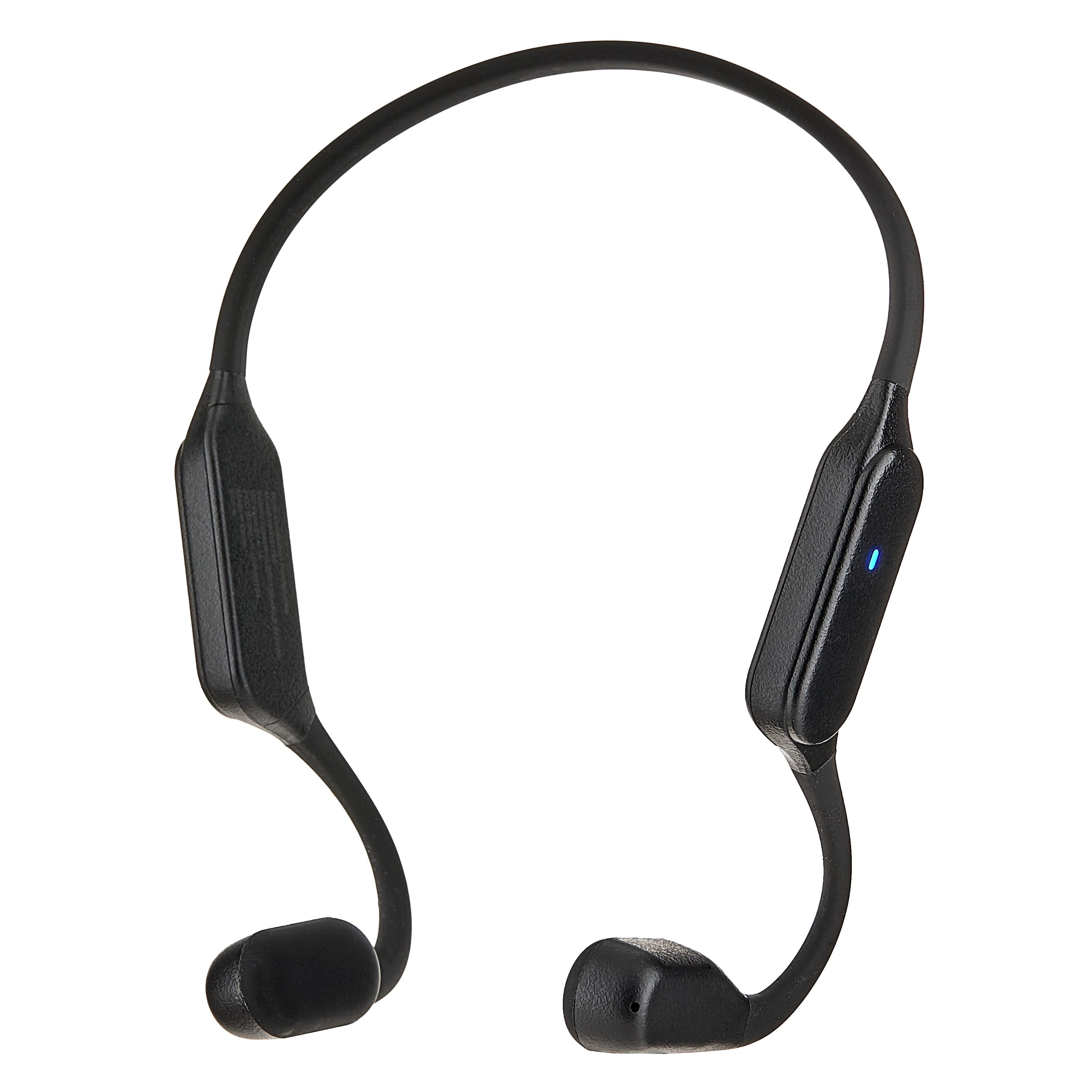 onn Black Wireless Bone Conduction Headphones with Pouch